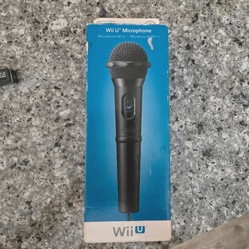 Nintendo Wii U Official Black Wired Microphone (2012) WUP 021 FACTORY SEALED